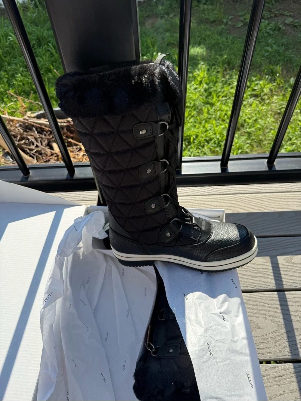 ALDO Castellana women’s waterproof faux-fur winter/snow boots, size 10